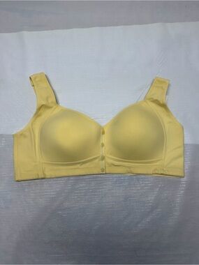 Daisy Bra Front-Closure Bra in Pale Yellow Sz:4Xl